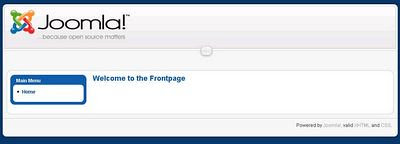 fresh joomla installation homepage