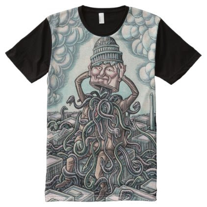 Snakes From Man Sitting on Capitol All-Over-Print T-Shirt