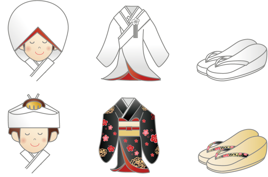 フリーイラスト 白無垢と色打掛の花嫁衣裳のセットでアハ体験 Gahag 著作権フリー写真 イラスト素材集
