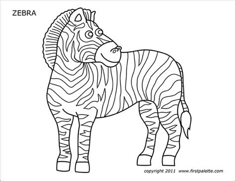 zebra  printable templates coloring pages