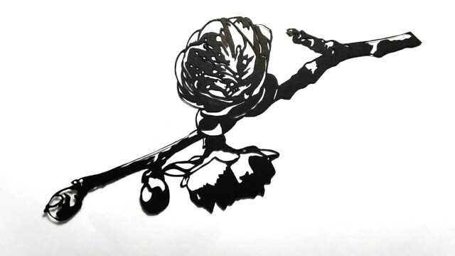 切り絵 梅の花 No1 切り絵 かみきり