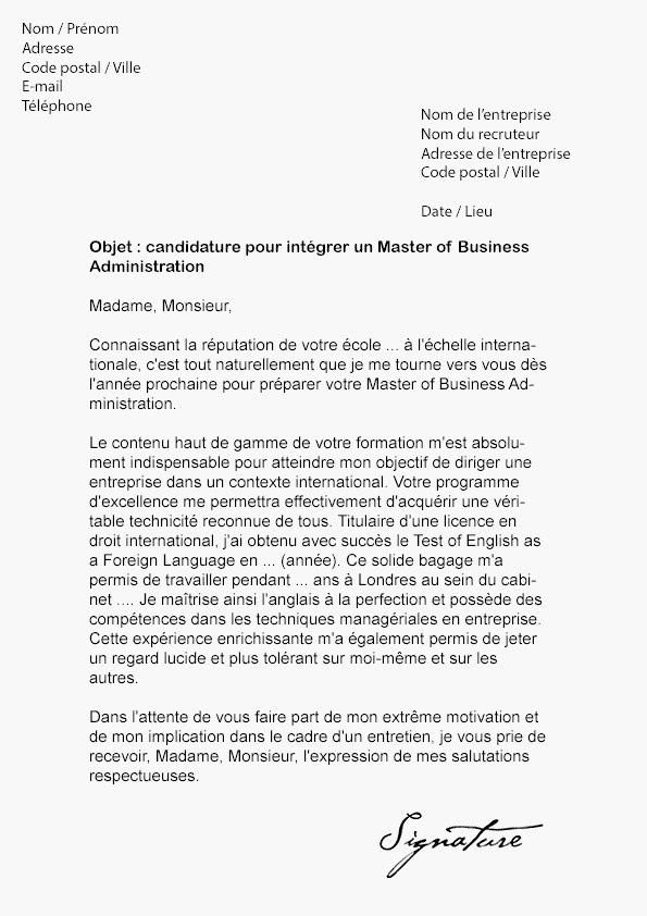 Lettre motivation immobilier - Modele de lettre type