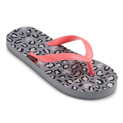 Girlâs Hester Flip Flop Sandals - GreyFuchsia product details page