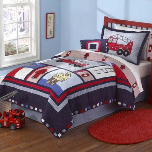 Fireman Full/Queen Quilt and 2 Pillow Shams by Pem America