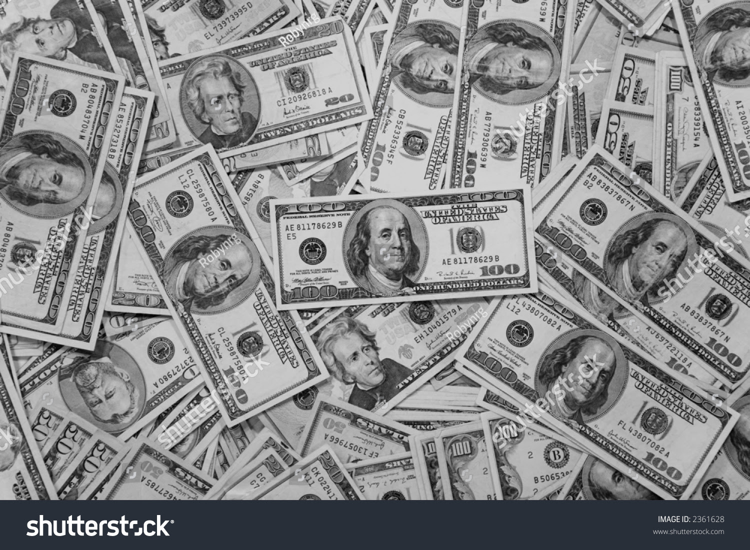 Black And White Money Background Stock Photo 2361628 ...