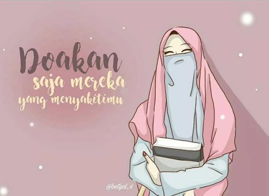Gambar Kartun Muslimah Jilbab Pink