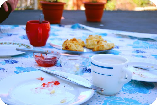 The weekend started with breakfast on the back porch