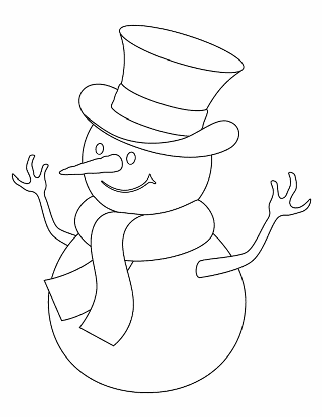 Coloring Pages For Kids Christmas Snowman