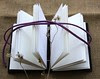 Purple Piggy Sketchbook - black leather binding -3x4.5 in por minus+minus