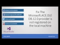 Microsoft ACE OLEDB 12.0 Driver - Generix Help