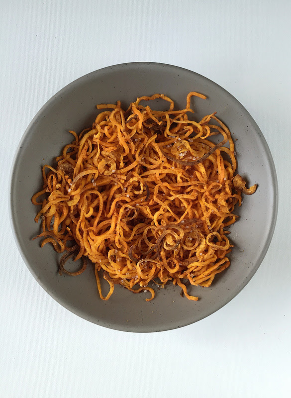 crispy spiralized sweet potato