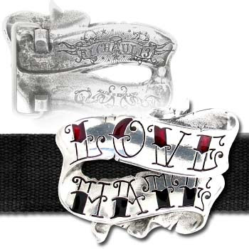 Hate And Love Tattoo. ULB1 - Love/Hate Belt Buckle