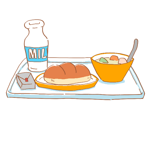 パンの給食のイラスト かわいいフリー素材が無料のイラストレイン