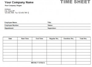 Printable Weekly Time Sheet Timesheet Print