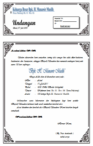 Di artikel ini juga anda bisa download . Undangan Aqiqah 1 Lembar Isi 2