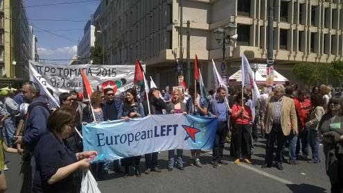 Uma delegação da Esquerda Europeia levou a solidariedaade à Grécia.