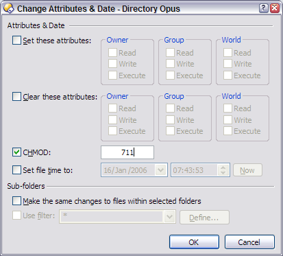 Recursive Chmod In Ftp Setting Properties On Folders Only Help Support Directory Opus Resource Centre