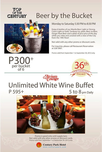 Beer by the Bucket and Unlimited White Wine Buffet