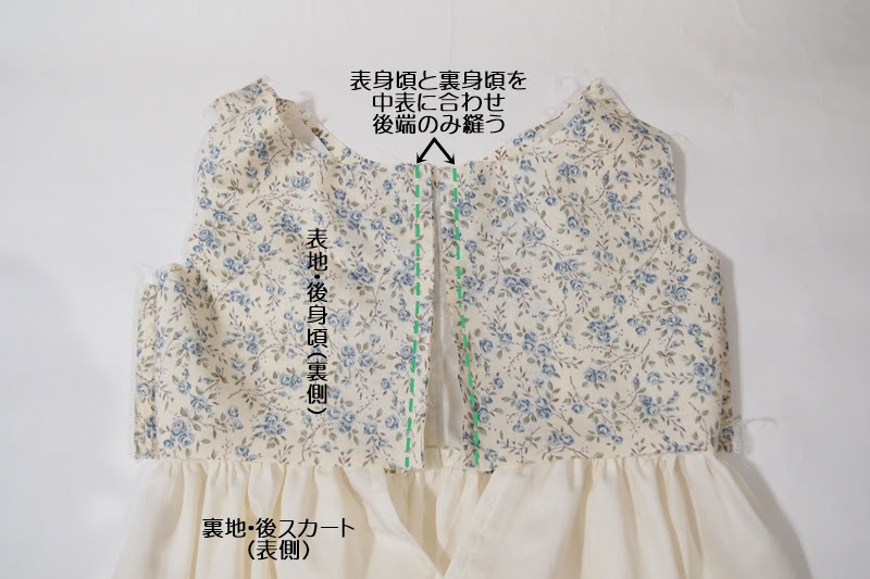 裏地付きワンピースの縫製手順 Atelier Gigi のソーイング ノート