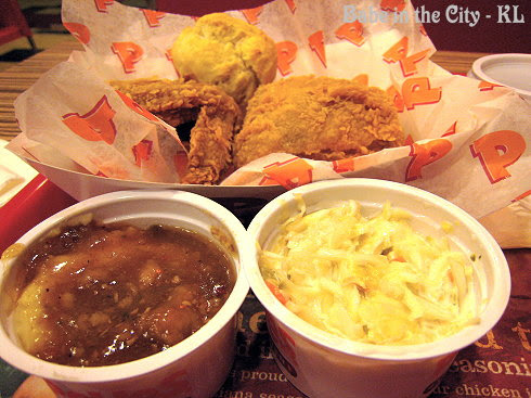Popeye's Mash Potatoes with Cajun Gravy n Coleslaw