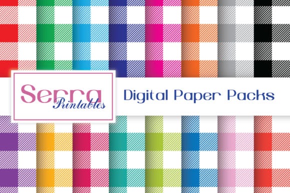 Etsy Seamless Gingham Patterns Pattern by SerraDigital cut files for your personal DIY projects