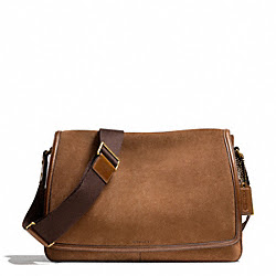 BLEECKER SUEDE COURIER - COACH f71081 - BRASS/FAWN/FAWN
