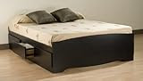 Prepac Bbq-6200 Black Sonoma Queen Platform Storage Bed