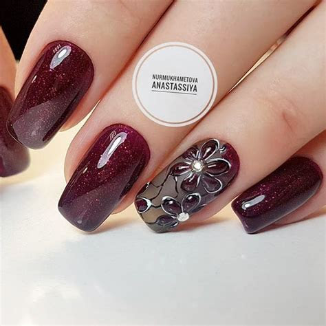 magnetic  trendy burgundy nails ideas