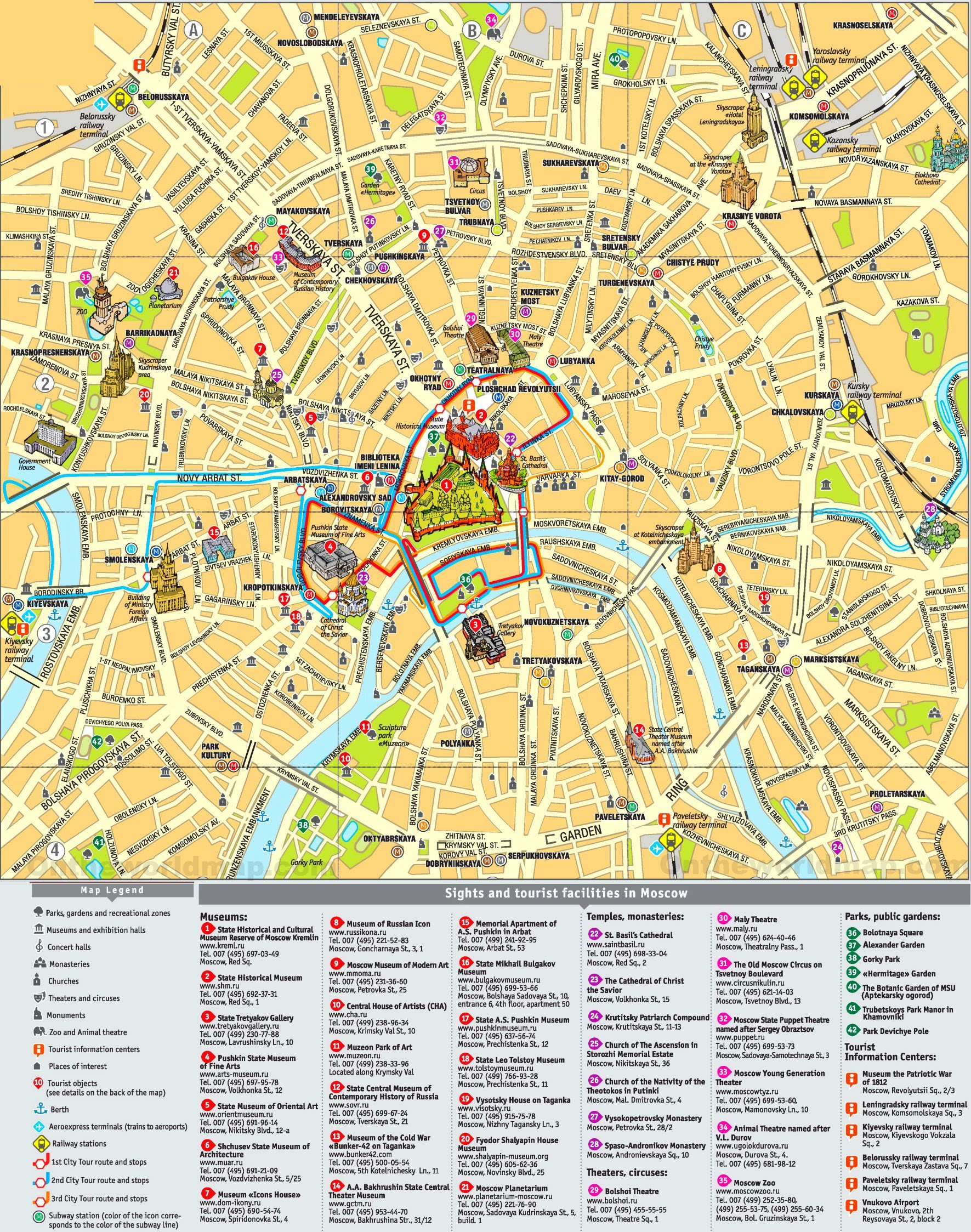 Moscow City Centre Map Moscow city center map
