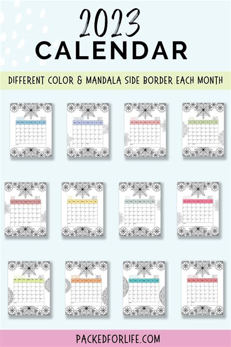 Choose from three designs and plan it your way! 2023 printable coloring calendar packed for life