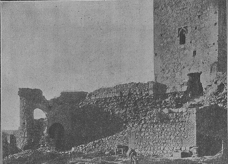 Interior del Castillo de San Servando, lado occidental del lienzo Norte. Finales del XIX o inicios del XX