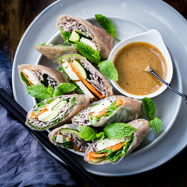 Roasted Zucchini + Soba Noodle Summer Rolls {Vegan + GlutenFree} GirlieGirl Army Roasted Zucchini + Soba Noodle Summer Rolls {Vegan + GlutenFree} GirlieGirl Army