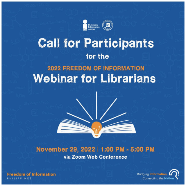 FREE webinar with 2 CPD points: Freedom of Information for Filipino Librarians on Nov 29
