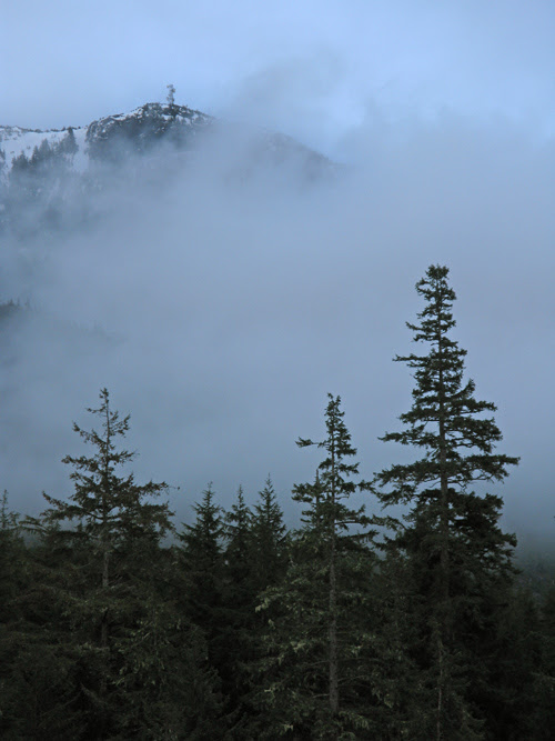 clouds clearing on Kasaan Mountain, Kasaan, Alaska