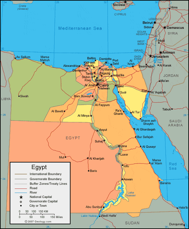 Satellite Map Of Egypt