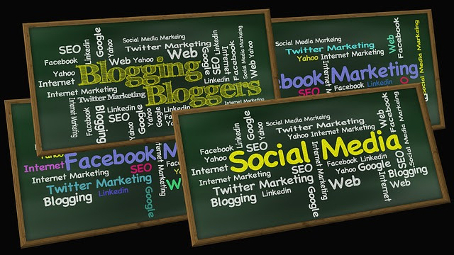 Blogging, Social Media, Facebook, Chalk Blackboard