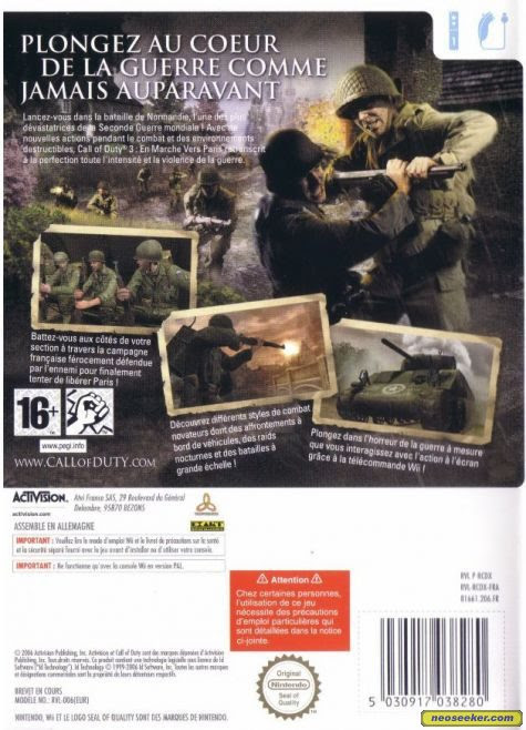 call of duty 3 cover. Call of Duty 3 - Back cover