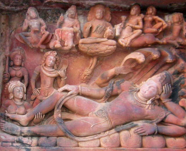 The sleeping Vishnu, whose dream is the World - Dashavatara temple, Deogarh, India