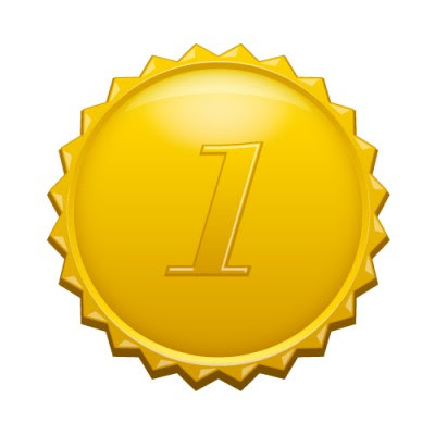 1の数字の入ったギザギザのゴールドカラーメダルイラスト 無料 商用可能 メダル バッジ コイン シールイラレ素材ダウンロードサイト