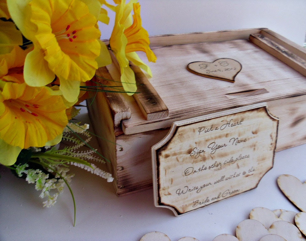 Rustic Wedding Alternative Guest Book and Words of Wisdom Box