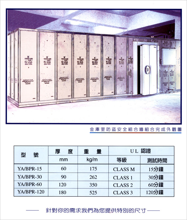 銀行金庫室防盜組合牆 銀行金庫室防盜組合牆 永安鐵櫃家具股份有限公司商品實績