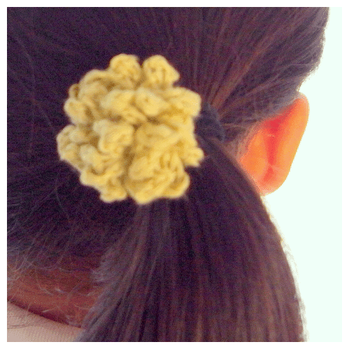 花のモチーフのヘアゴムの無料編み図 かぎ針編み初心者のためのかぎ針編み入門サイト かぎ編みをはじめよう