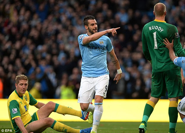Far too easy: Alvaro Negredo scored City's fourth at the Etihad