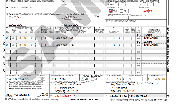 Hcfa 1500 Sample Form