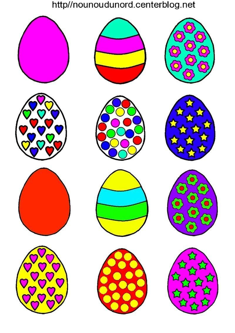 oeufs de paques en couleur pour panier