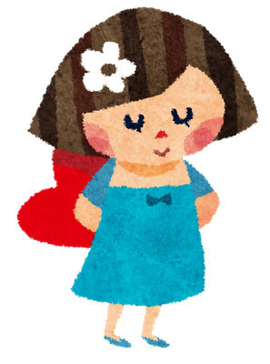 無料素材 恋する女の子のバレンタインデーイラスト 背中にハートを隠したかわいいデザイン