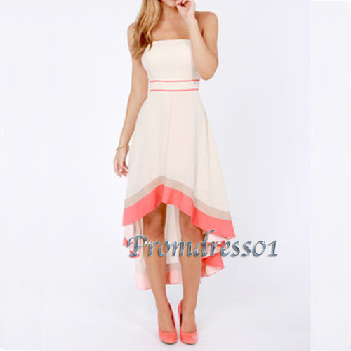 2015 ivory high low prom dress