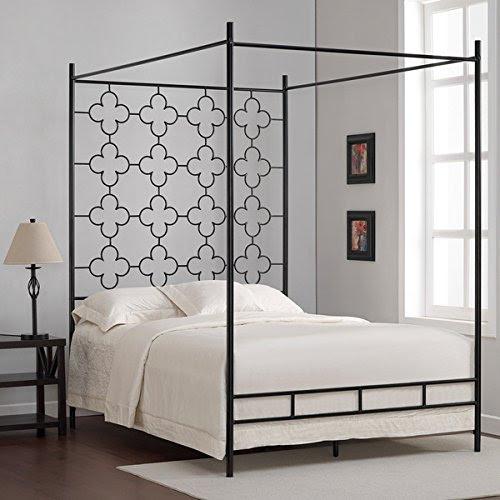 Metal Canopy Bed Frame Full Sized Adult Kids Princess ...