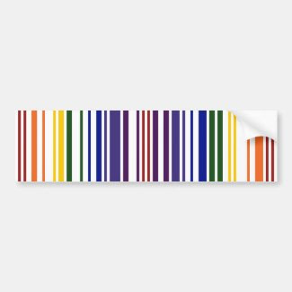 Double Rainbow Barcode Bumper Stickers