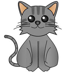 子猫イラスト グレー フリー素材a10